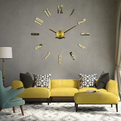 China Luxury CREATIVE 3D Art Clock Foam stickers of DIY wall clock + mirror + EVA Aluminum Quartz Movement Creative acrylic wall clocks for home for sale