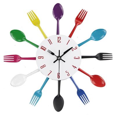 China Fancy Kitchen Fashion Design Big Metal Modern Colorful Home Decorative Electric Wall Clocks Silent Nordic Custom Contemporary Art for sale