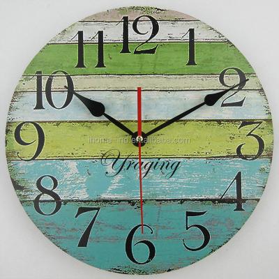 China Creative Nordic Simple Silent Wooden Antique Large Home Decor Quartz Living Room Design Finger Pendulum Modern Wall Clocks Creative MDF for sale