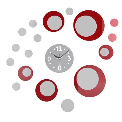 China Creative Stylish Creative Acrylic Mirror Wall Clock DIY Sticker Self Adhesive Wall Clock for sale