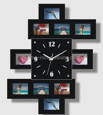 China CREATIVE decoration for home diy large wall clock MDF frame your photo wooden large home wall clocks decorative modern wall reloj peeled for sale