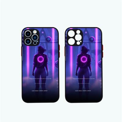 China Luxury Soft Silicone Shockproof Black Glowing Custom Phone Case For iphone 13 13pro 13promax for sale