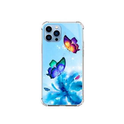 China New Design Shockproof Dynamic Glitter Butterfly Luminous Girl Phone Case For iPhone 13 11 12 pro XR Max X XS Max for sale