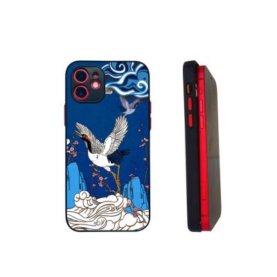 China Custom Anti-fall style national color relief TPU silicone mobile phone case back cover painting case for sale