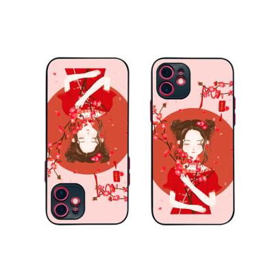 China Wholesale Pink Selling Shockproof Mobile Phone Case Girl Edge Full Package Anti - Falling Straight Soft Relief Cases for sale