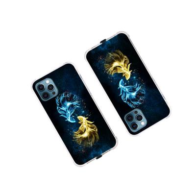 China The New Luminous Fish Inclusive Anti-drop Shockproof Straight Edge Mobile Phone Case for sale