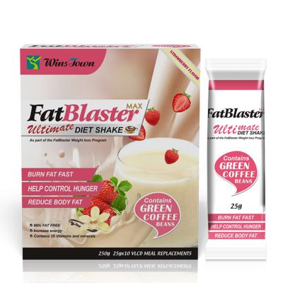 China Wholesale Private Label Meal Burner Winstown Low Fat Milk Replacement Fat Blaster Strawberry Diet Shake For Weight Loss for sale