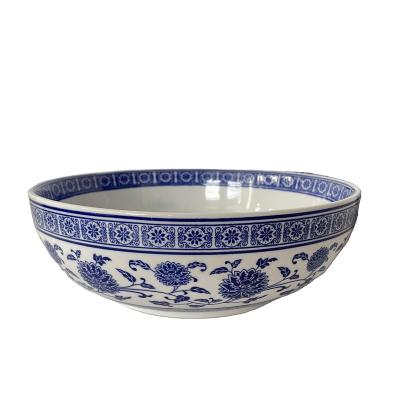 China Wholesale Disposable Blue And White Porcelain Soup Bowl Noodle Bowl for sale