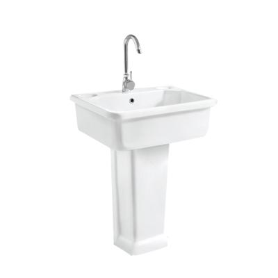 China Large Household Modern Ceramic Floor Wash Basin Wash Basin Pool Balcony Pedestal Wash Toilet for sale