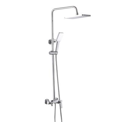 China Without Sliding Bar Shower Panel With Shelves, White Gold Shower Panel Set Bathroom, Massaging Shower Panel System for sale