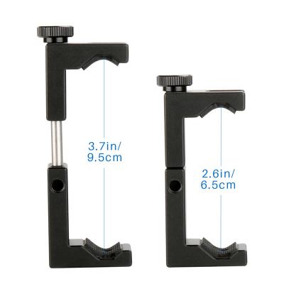 China Ulanzi ST-02S Black Color Aluminum Cell Phone Tripod Mount Clamp Holder,Handle Rig Clipper for iPhone Vlogging Fillmaking for sale