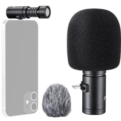 China Ulanzi Smartphone Lighting Interface Microphone Super-cardioid Direction Microphone For Vlogging 2485/i MIC for sale