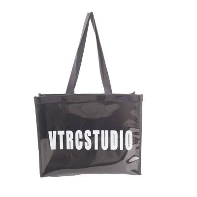 China Fashoion Custom Logo Shopping Bag Laser Transparent PVC Tote Bag for sale