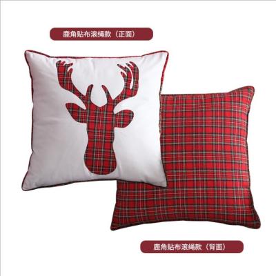 China Christamas Decoration Charisma Deer Check On Cushion Cover Pillow Case OEM/ODM Accepted For Christmas New Year Decoration Wholesale On Sale for sale