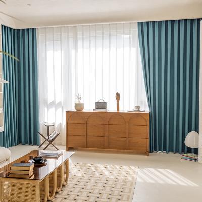 China Blackout Solid Color European And American Style Blackout Window Drapes Curtain Fabric For Hotel for sale