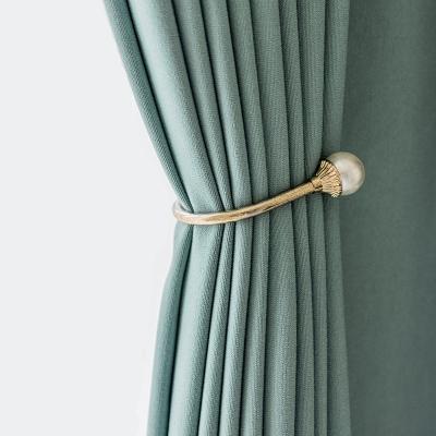 China Blackout Solid Color European And American Style Blackout Window Drapes Curtain Fabric For Hotel for sale