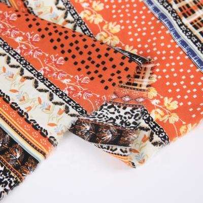 China Latest Summer African Custom Made Style Anti-static Moss Crepe Ethnic Printed Canvas Chiffon For Dress for sale