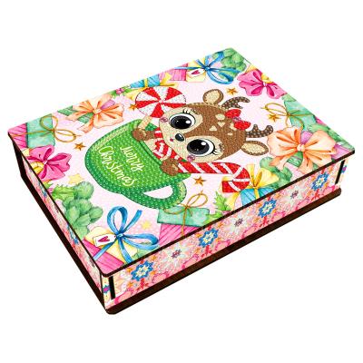 China American Style SONGWOO Wholesale Hot Selling DIY Custom Diamond Painting Kit Jewelry Rhinestone Art Christmas Theme Snowman Jewelry Storage Box for sale