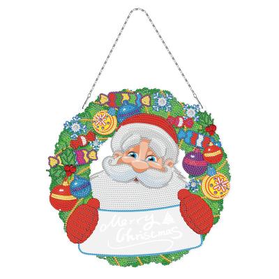 China Christmas SONGWOO Wholesale Hot Selling DIY Custom Diamond Painting Kit Jewelry Necklace Ring Rhinestone Art Santa Claus wreath for sale