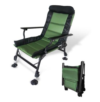 China Flat Armrest Recliner Fishing Chair Padded Folding Chair Alu Chair for sale