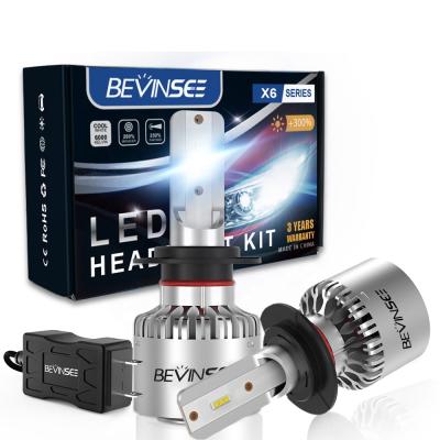 China Mini Bulb Size Can Fit More Bevinsee Bevinsee 2x H7 LED Front Car Headlight High Low Beam CSP Chip Fog Lamp Bulb For VW 4 5 for sale