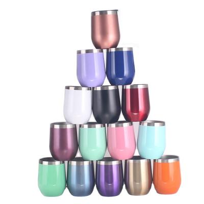 China Wholesale Disposable Sip Mugs 304 Stainless Steel 12 Ounce Wine Milk Coffee Tumbler Reusable Coffee Cup for sale