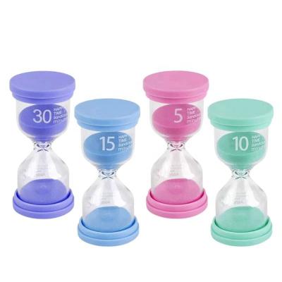 China Viable Sand Timer 6 Colors Hourglass 1/3/5/10/15/30 Minutes Timer Sand Clock for Kids Games Classroom for sale