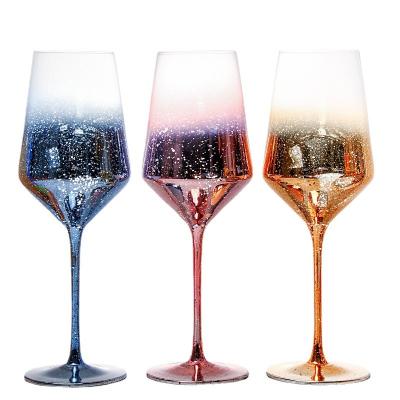 China Party Wine Glass Sky Clear Colorful Creative Gift Eco-Friendly Starry Oriented Premium Glossy Red Wine Goblet Glass for sale