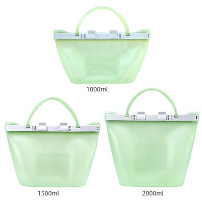 China Hot Selling Eco Friendly Leakproof Reusable Freezer Liquid Silicone Food Storage Bag With Reusable Ziplock Bags for sale