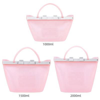 China Dishwasher Sustainable Safe Reusable Storage Bags Silicone Freezer Cool-Keeping Bags for sale