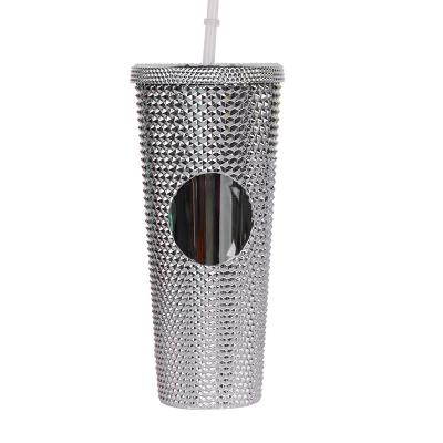 China Sustainable BPA FREE 24 oz Stud Tumbler Plastic Colorful Tumbler Cups With Straw for sale