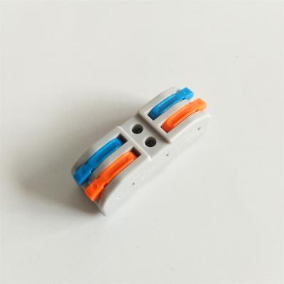 China KV212 PC Colored Levers 2 In 2 Out Wire Quick Connector Terminal Block Push Type For 32A Cable Junction 0.08~ 4mm2 for sale