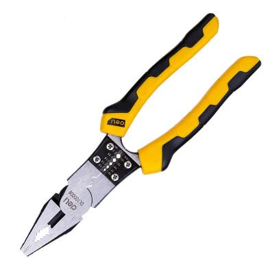 China CR-V Carbon Steel Hand Crimper Tool Multifunctional Pliers Stripper Bend and Cutter Steel Crimper Long Cable Nose Pliers for sale