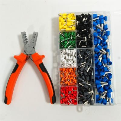 China Crimping Hand Mini Crimping Tool PZ1.5-6 Mm 16-10AWG With 800PCS Insulated And Non-Insulated Ferrule Wire Set for sale