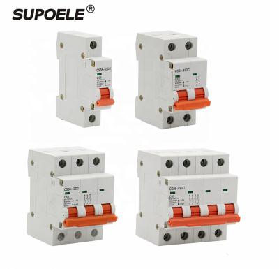 China DC 500V 1000V Solar DC MCB Mini Circuit Breaker 3A 6A 10A 16A 20A 25A 32A 40A 50A 63A 1P 2P 3P 4P For PV System CSB8 for sale