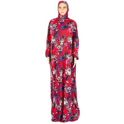 China Polyester Ladies Arabic Clothing Islamic Prayer Long Dress Colored Muslim Islamic Traditional Set for sale