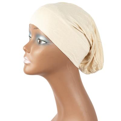 China Wholesale Muslim Cotton Factory Cotton Under Scarf Cap Women Girls Hijab Hat Arab Dubai Turkey Inner Turban Hat for sale