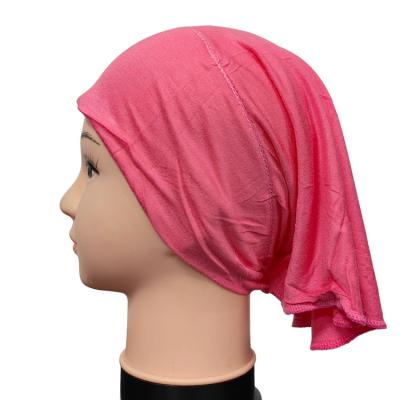 China Ethnic Knitted Underscarf Undercap Viscose Rayon Cotton Cap Tie Women Modal Muslim Islam Hijab Inner Cap for sale