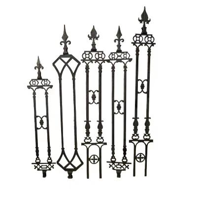 China Modern Decorative Wrought Iron Fence Cast Lron Guardrail Parts Wrought Iron Fence for sale