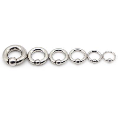 China 1pc Stainless Steel Circle BCR Eyebrow Tragus Closure Nipple Bar Punk Captive Big Lip Nose Rings Ear Body Piercing Jewelry for sale