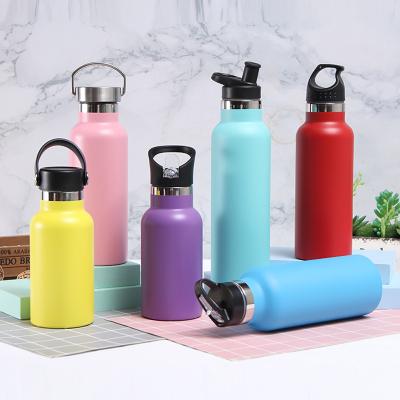 China 40 Species Viable Running Standard Stainless Steel Mouth Water Bottle Insulated Water Bottle For Etching With Straw Lid And Cable Cap for sale