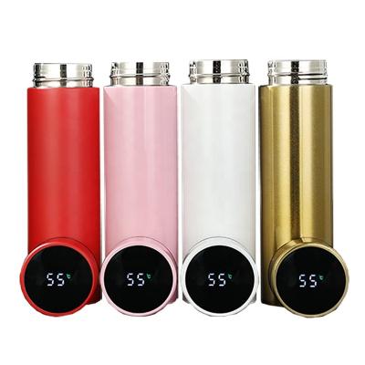 China Stocked 2021 New 17 Ounce Smart Vacuum Insulated Stainless Steel Water Bottle Thermos With LED Touch Screen Temperature Display for sale