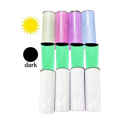 China Viable 20oz Sublimation Stainless Steel White UV Color Changing And Glow In The Dark Tumblers UV Changing Glow In The Dark Tumble for sale