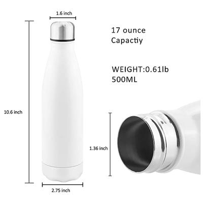 China Stored Eco Friendly High Quality 500ml Double Wall Vacuum Insulated Stainless Steel Cola Blanks Sublimation Sports Bottle for sale