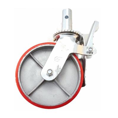 China Load Capacity Heavy Duty Scaffolding Caster Wheel For Scaffolding Or Frame System , Adjustable Heavy Duty Industrial Caster Wheel With Brake for sale