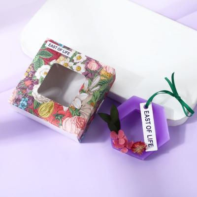 China PORTABLE Car Air Fresheners Wholesale Chips Pastoral Room Wardrobe Fragrance Dried Flower Paraffin Wax Aromatherapy Candle With Gift Box for sale