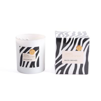 China DRAKE Birthdays 100% Handmade Decorative Natural Glass Bottle Soy Wax Candle Leopard Print Cup Zebra Print Mugs Scented Candles for sale