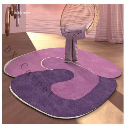 China Custom Washable High Quality Wholesale Machine Made Luxury Purple Carpets Central Blanket Living Room Rugs for sale