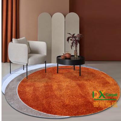 China Washable Custom Design Living Room Bed Room 7 Feet Diameter Round Carpet Shape Green Or Orange Covers For Bed Room Living Room Decor for sale