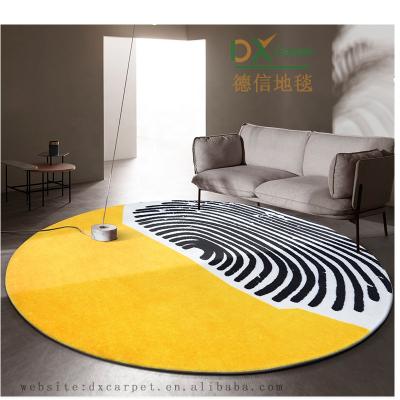 China Washable Machine Made Round Shape Custom Design Living Room Show Room Rug Cover Whole Sale Price for sale